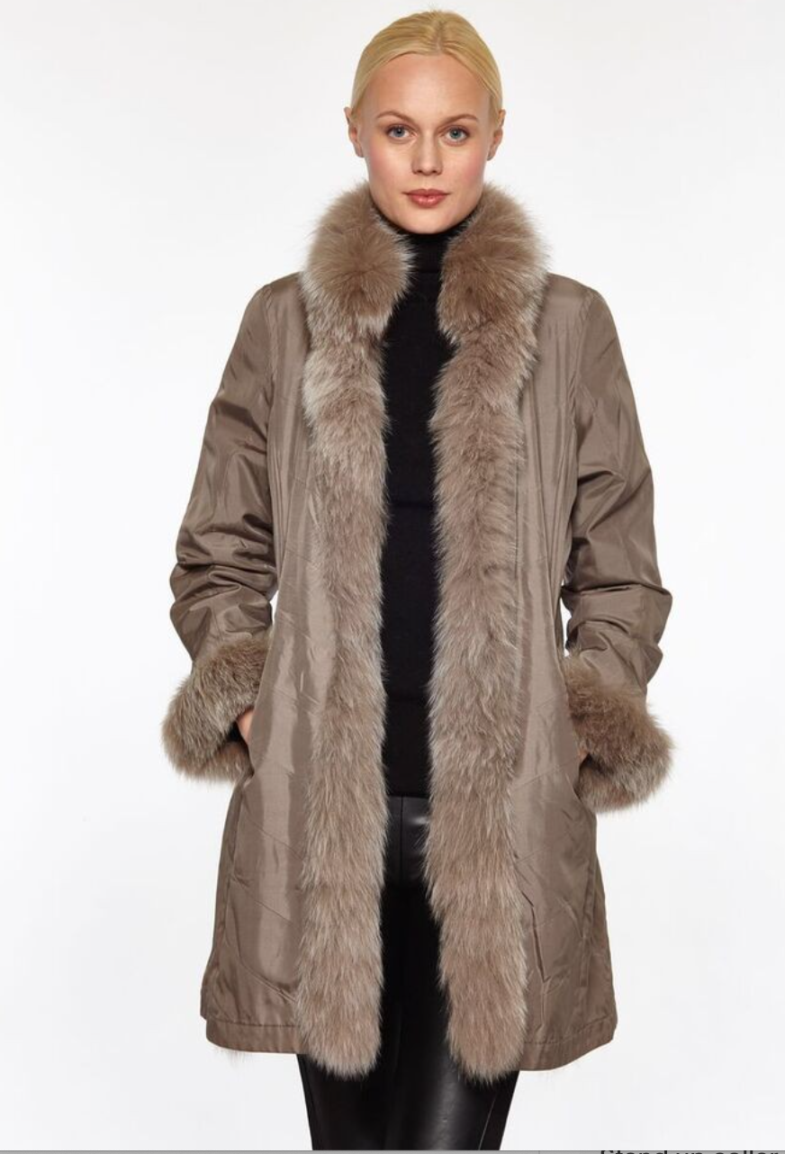 Linda Richards 9499 Reversible Silk/Fur Coat 7 colors — styledot
